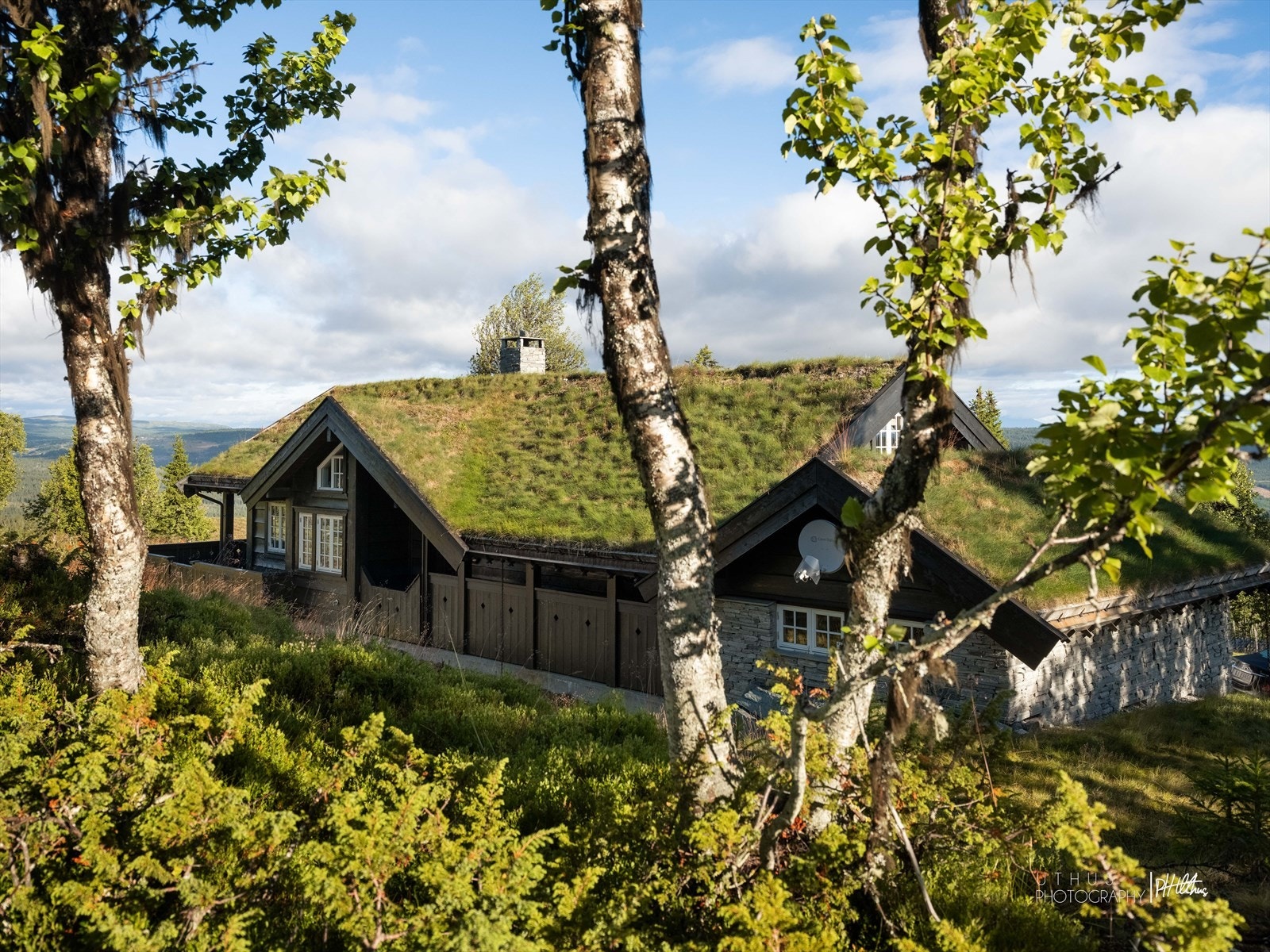 I hyttefeltet er det god avstand mellom hyttene Galleribilde