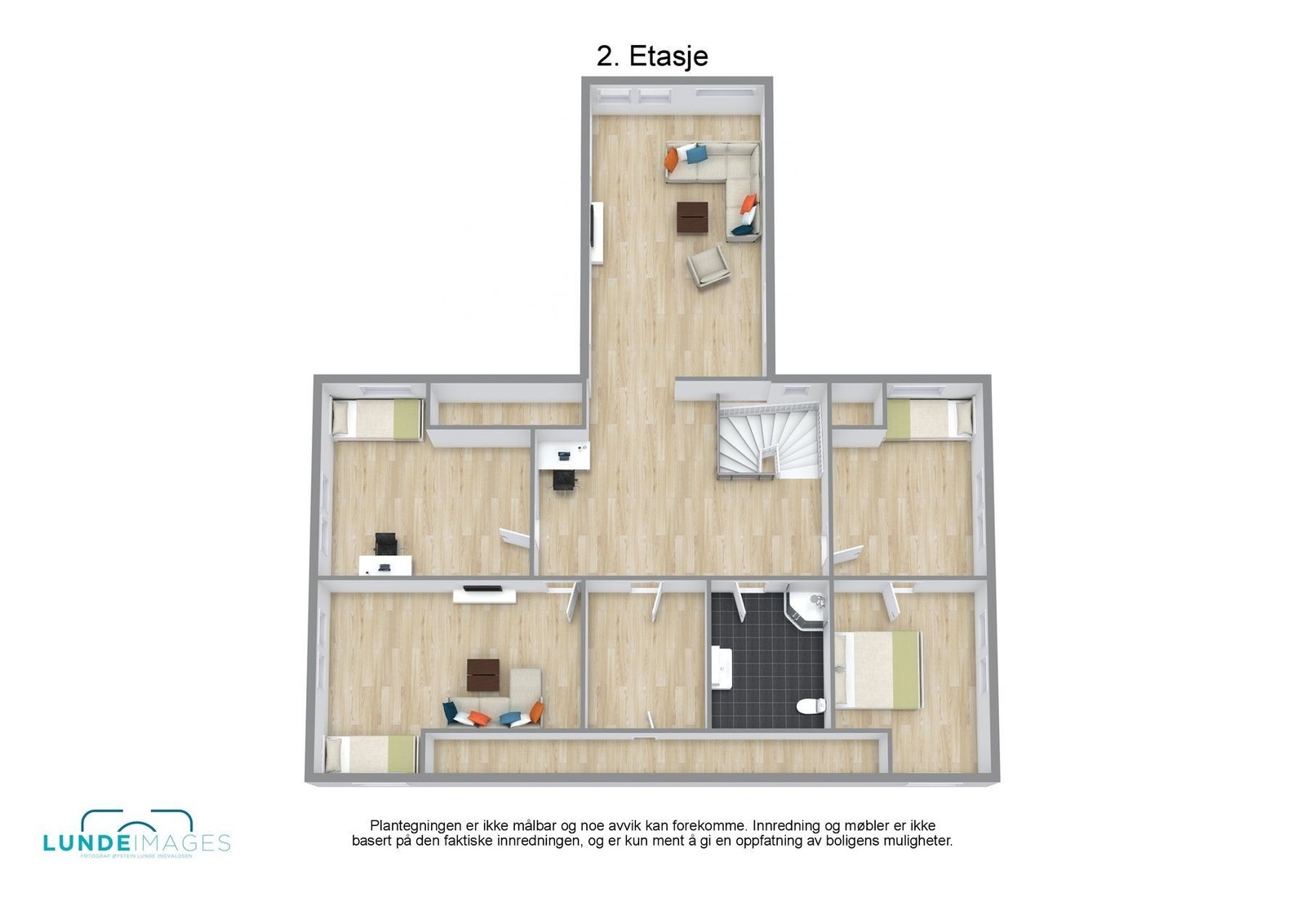 Planskisse 2. etasje 3D - ikke målbar Galleribilde