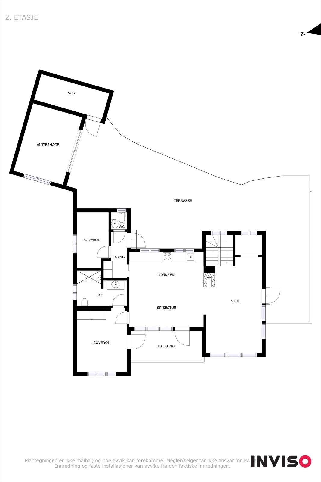 Plantegning hovedetasje. Galleribilde