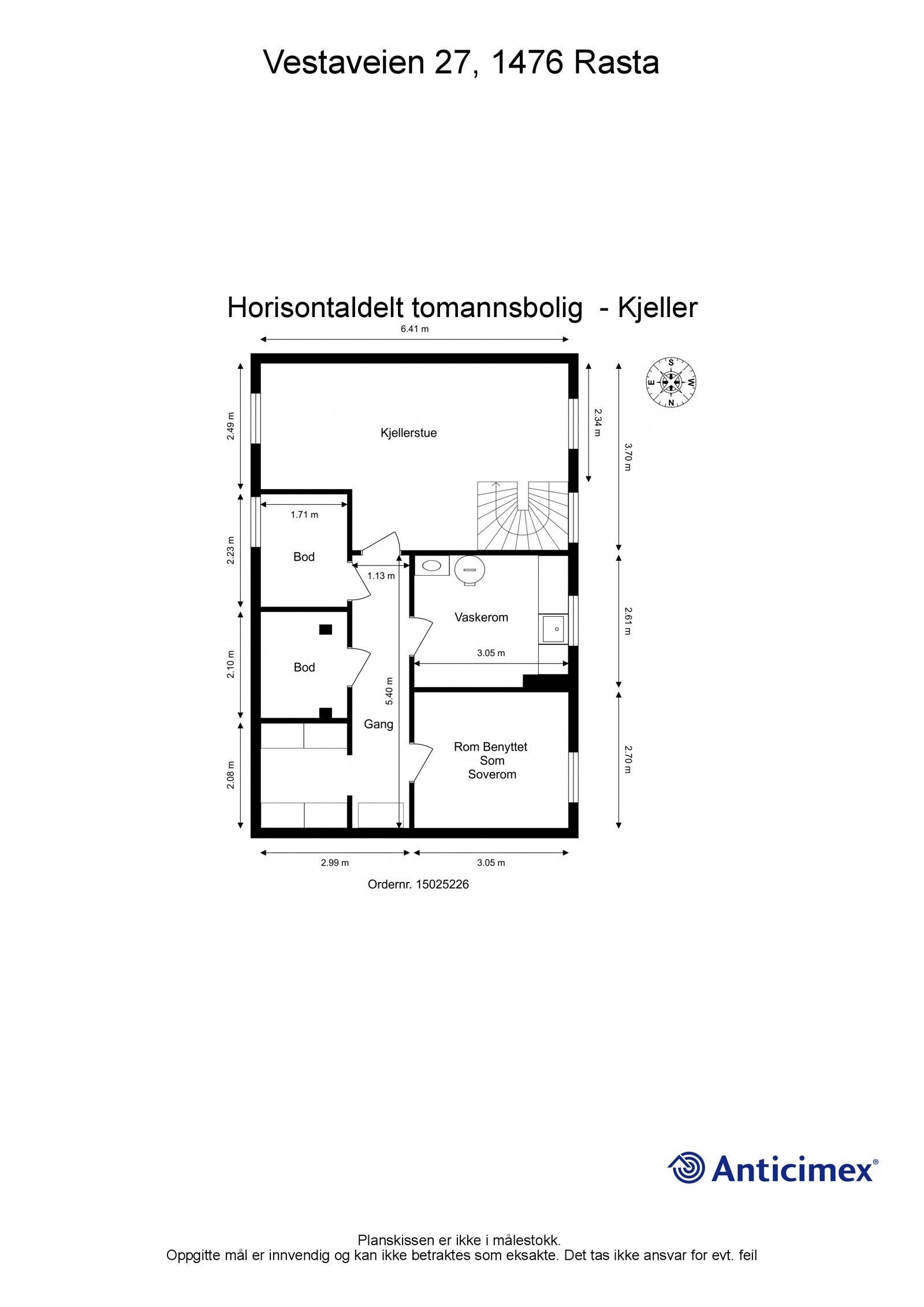 Plantegning kjeller. Galleribilde