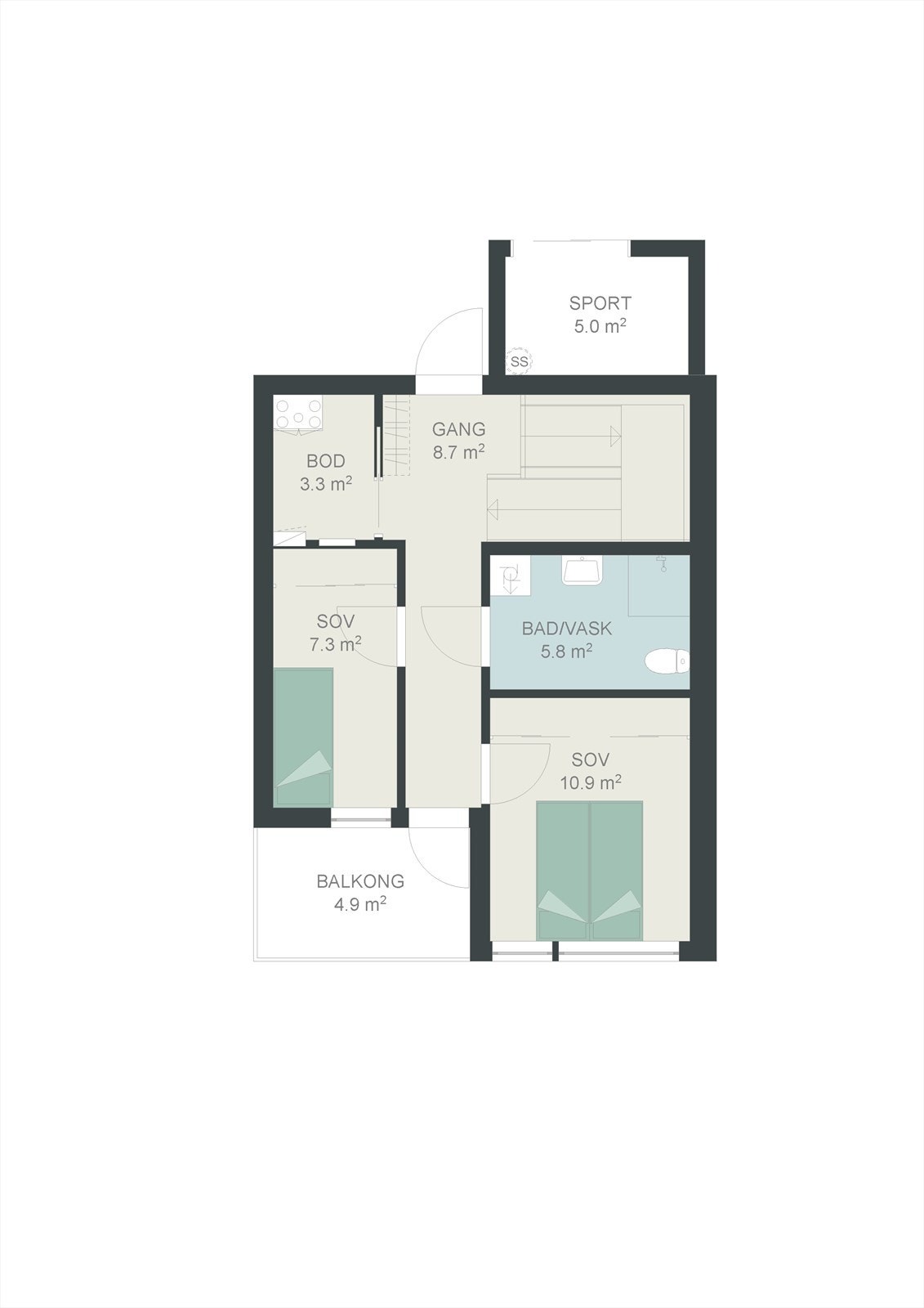Planskisse av 2. etg. Galleribilde