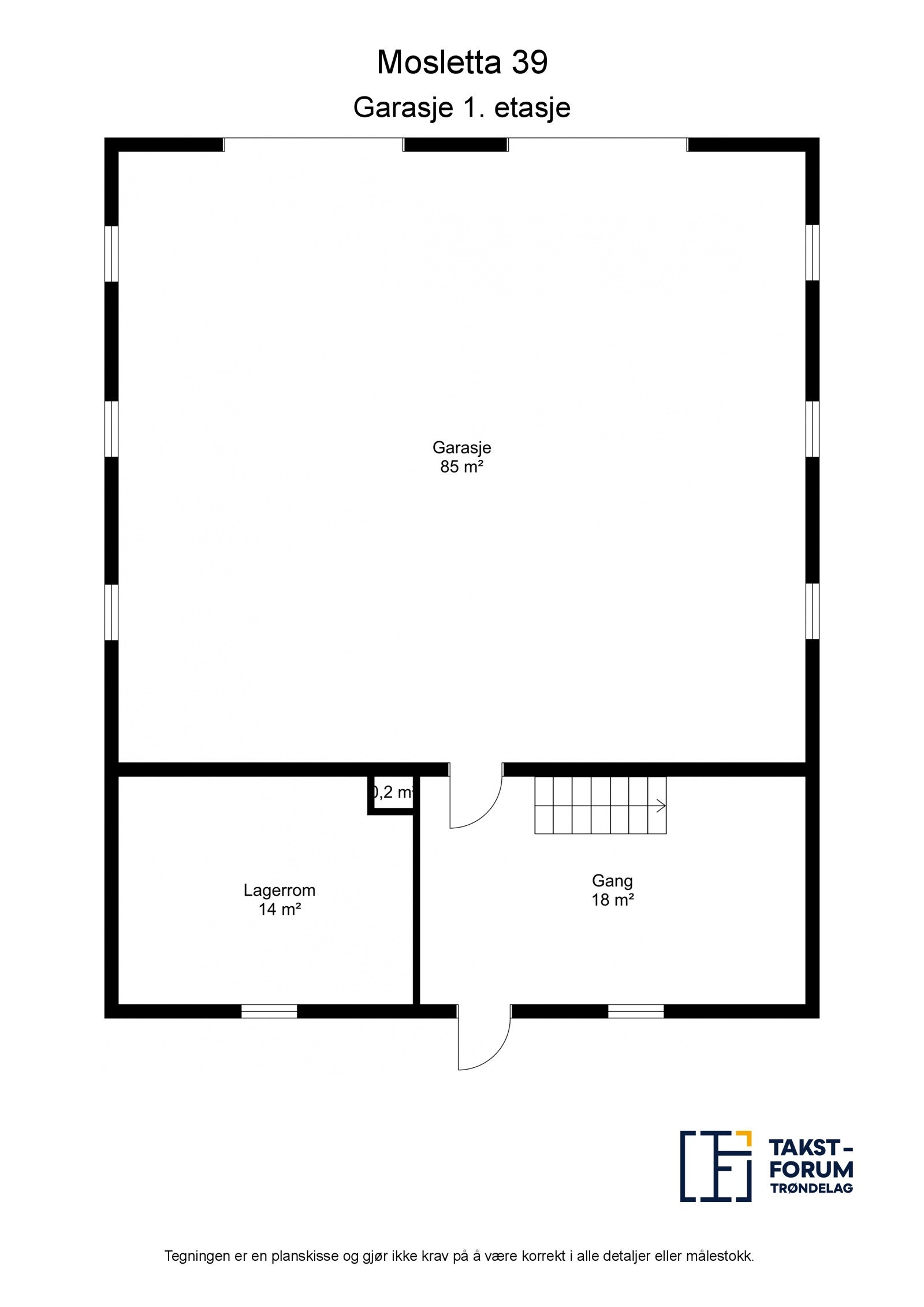 Plantegning garasje 1.etasje Galleribilde