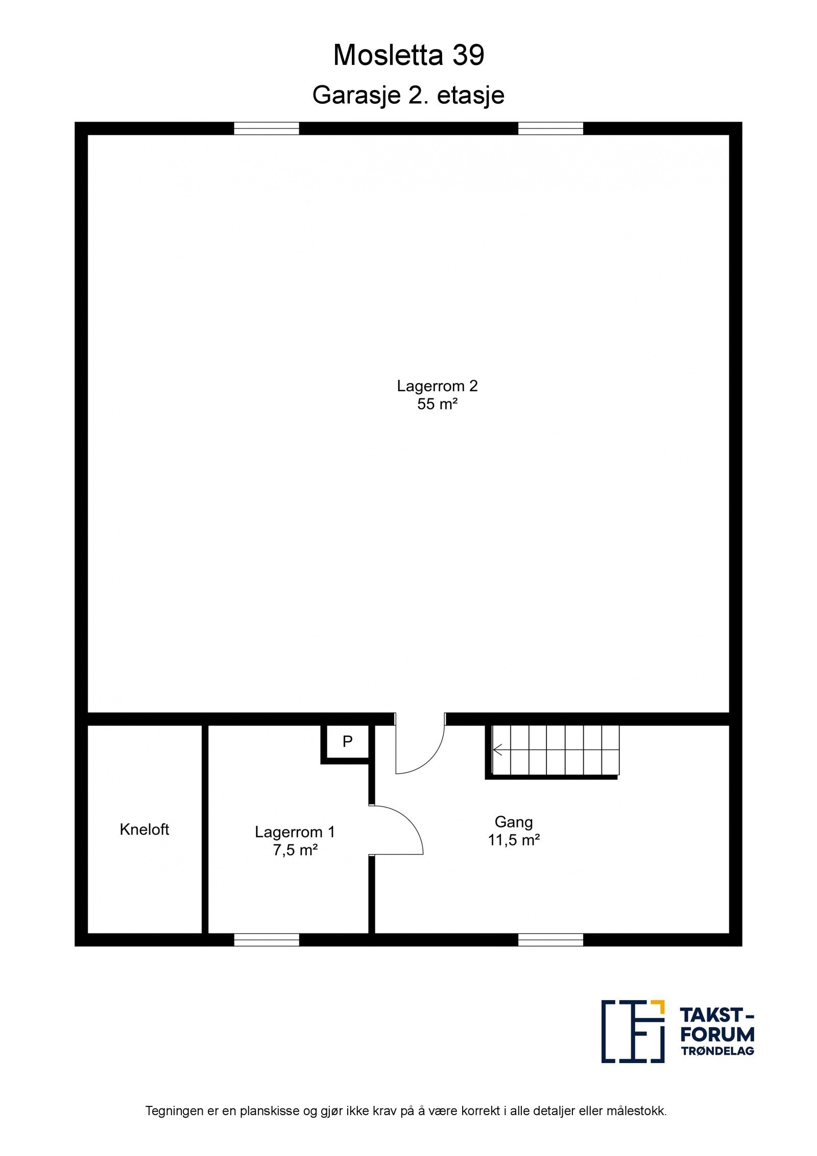 Plantegning garasje 2.etasje Galleribilde