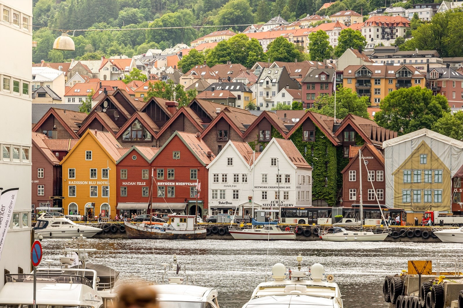 I de nedre gatene på Nordnes kan man nyte en vakker utsikt over innseilingen. Galleribilde