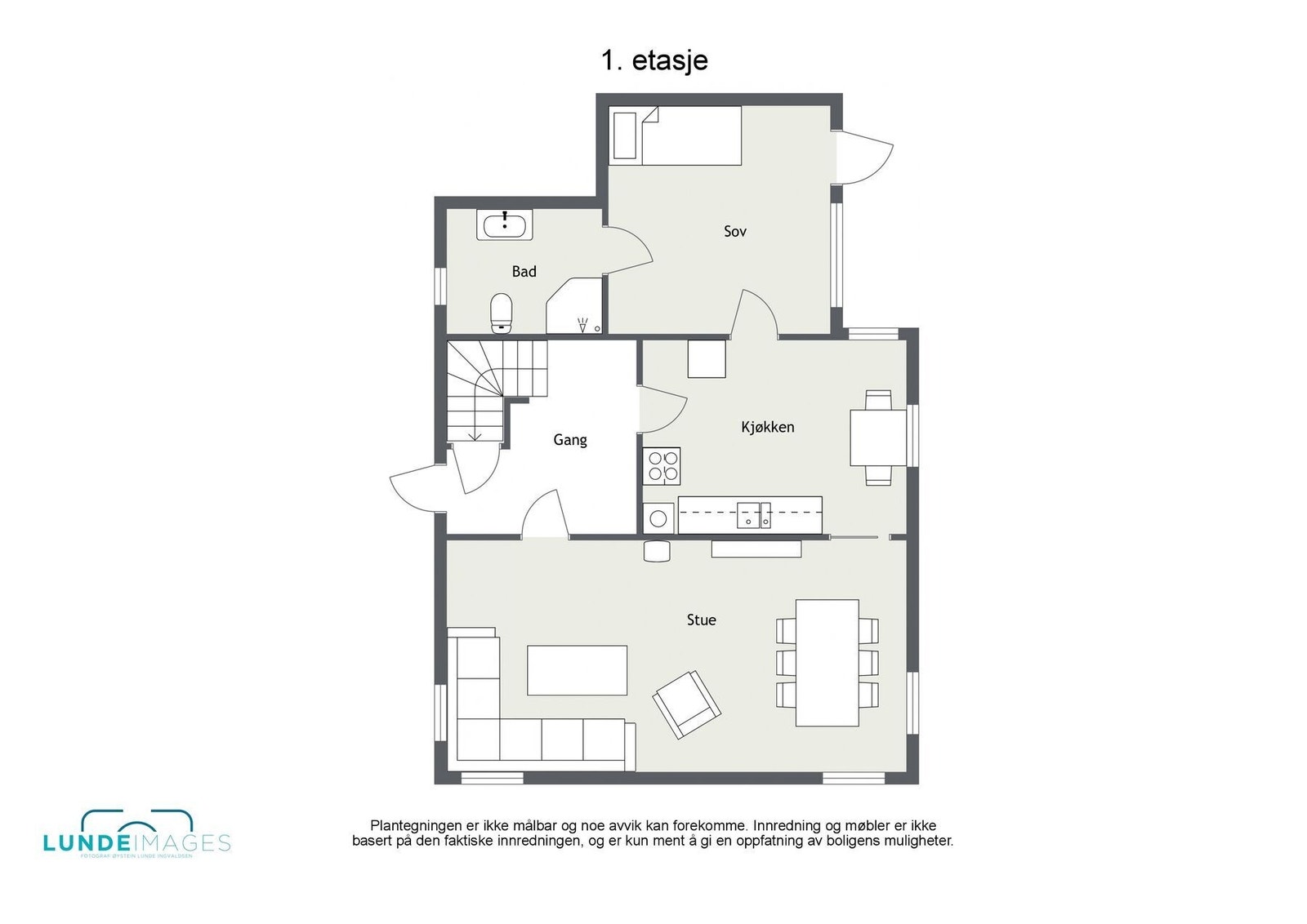 Plantegning 1. etasje - ikke målbar Galleribilde