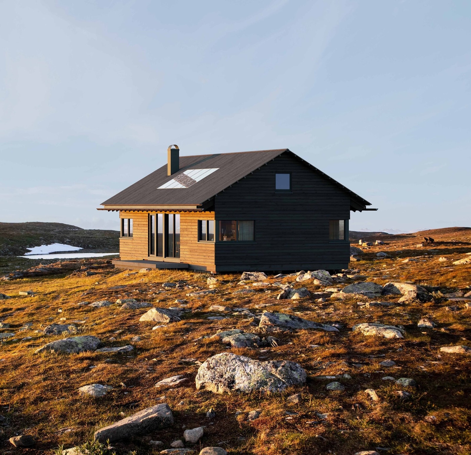 Illustrasjon hyttemodell Lette 70 Galleribilde