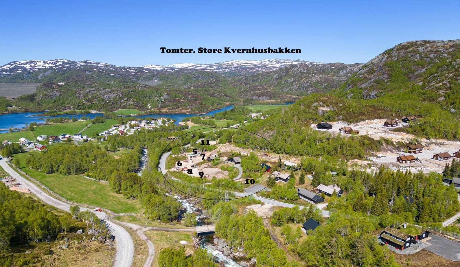 Bilde med tomter. (tomt 5. 9 og 10 er solgt) Galleribilde