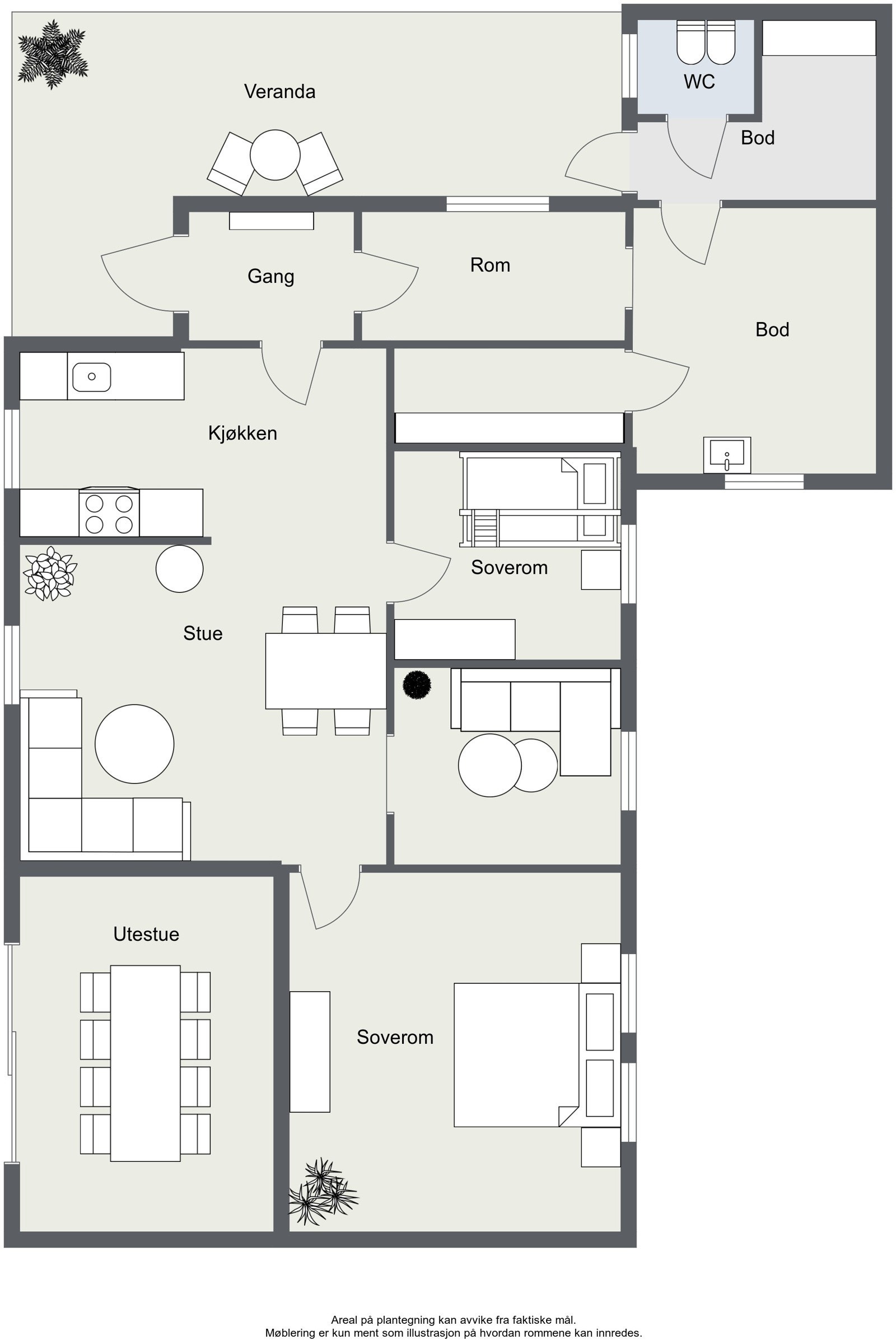 Furumoen 3 - Planskisse 1 - 2D Floor Plan red Galleribilde