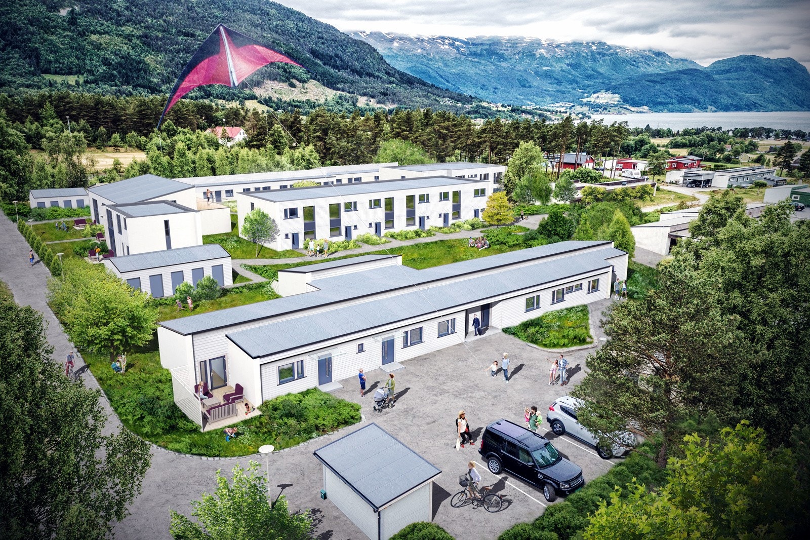 Felles uteområde og moglegheit for parkering på parkeringsplass. Tilgang på eigen utebod på 5 kvm. Galleribilde