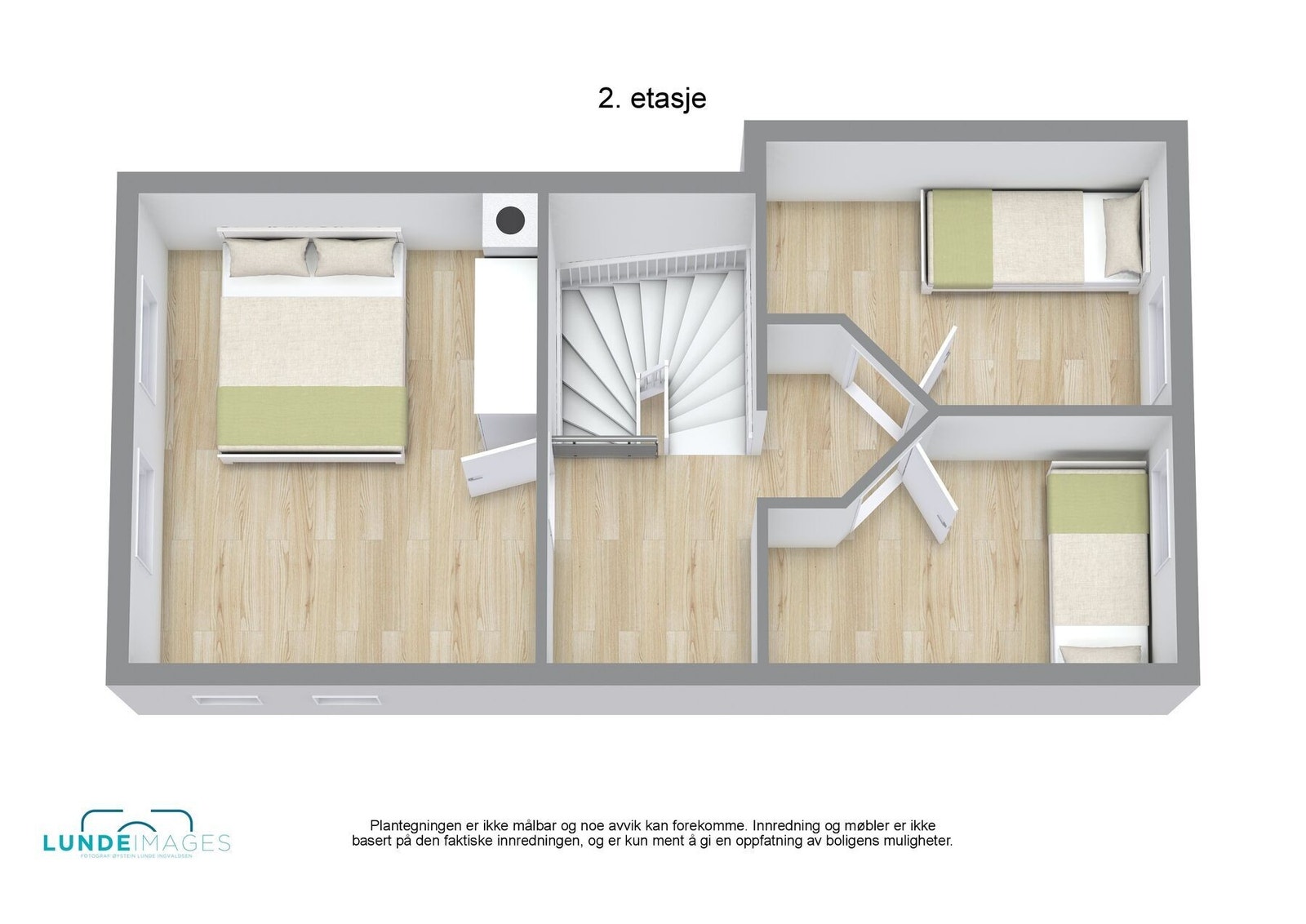 Plantegning loftsetasje 3D - ikke målbar Galleribilde