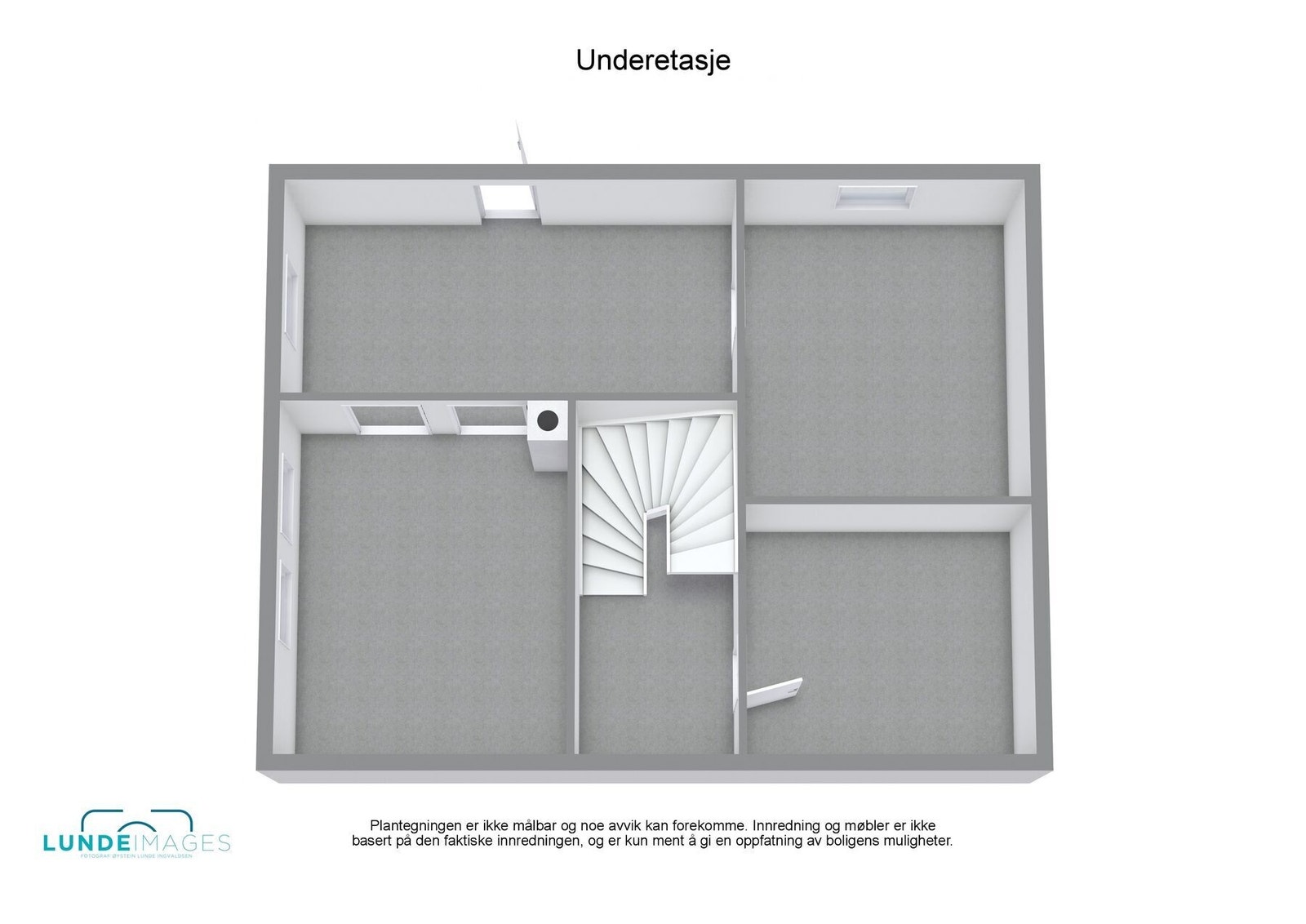 Plantegning underetasje 3D - ikke målbar Galleribilde