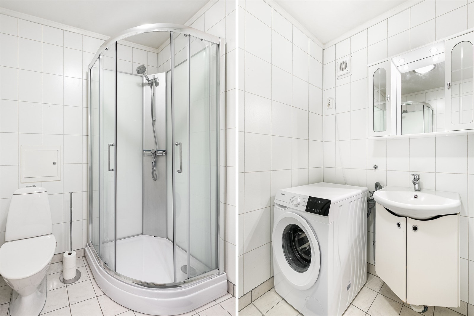 Badet har også gulvvarme og er utført med våtromsplater på veggene. Galleribilde