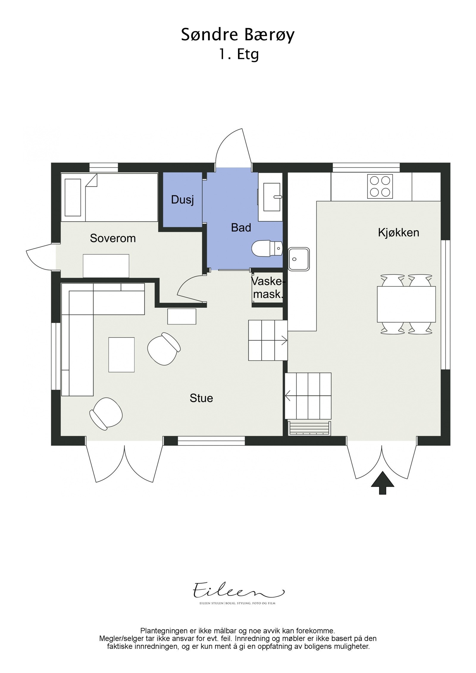 Plantegning Hytte 2, 1. etasje Galleribilde