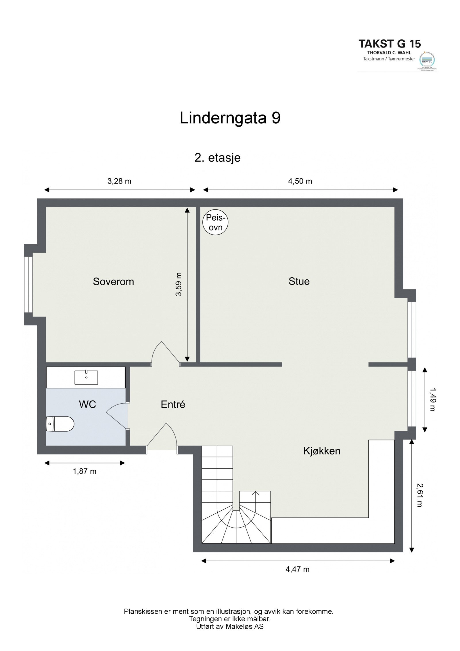 Linderngata 9 - 2. etasje - 2D Floor Plan Galleribilde