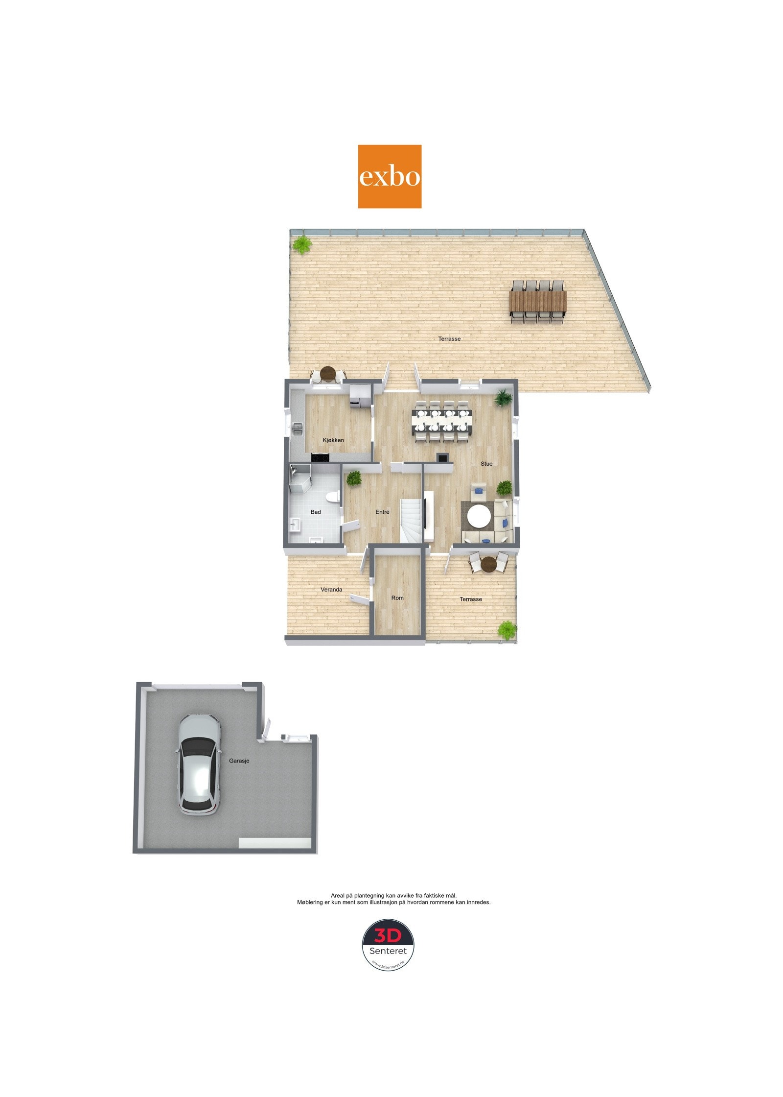 Plantegning hovedetasjen. Galleribilde