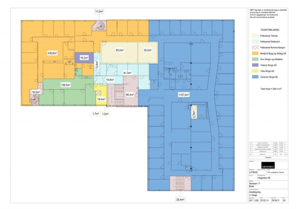 Arealtegning ledige lokaler (blå markering) Galleribilde
