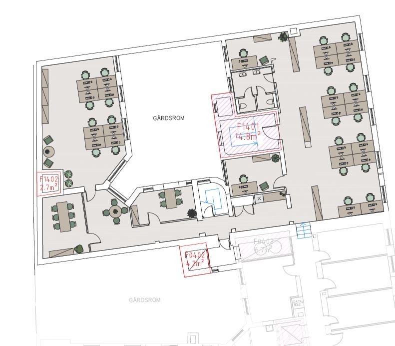 Plantegning for 4.etg Galleribilde