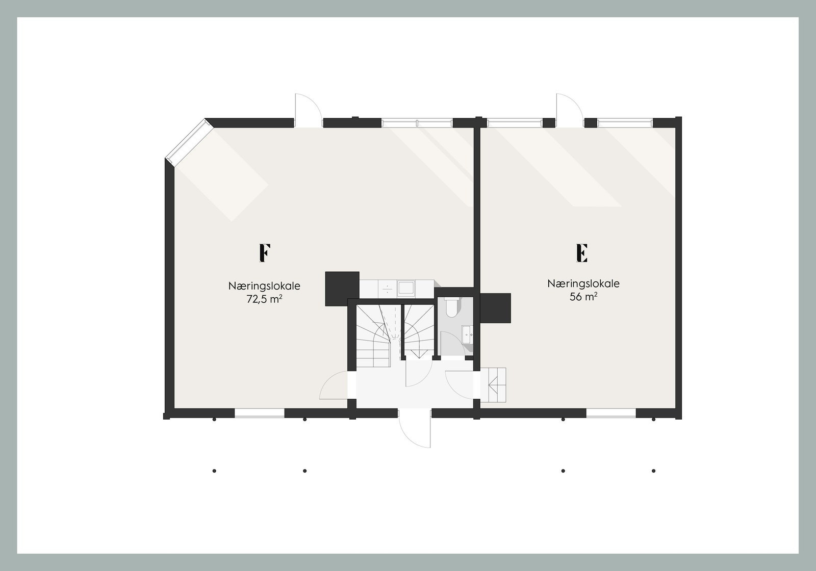 Planskisse trebygget - utleid. Galleribilde