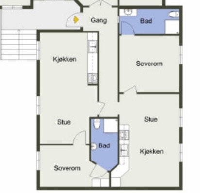 Leiligheten til venstre i bilde Galleribilde