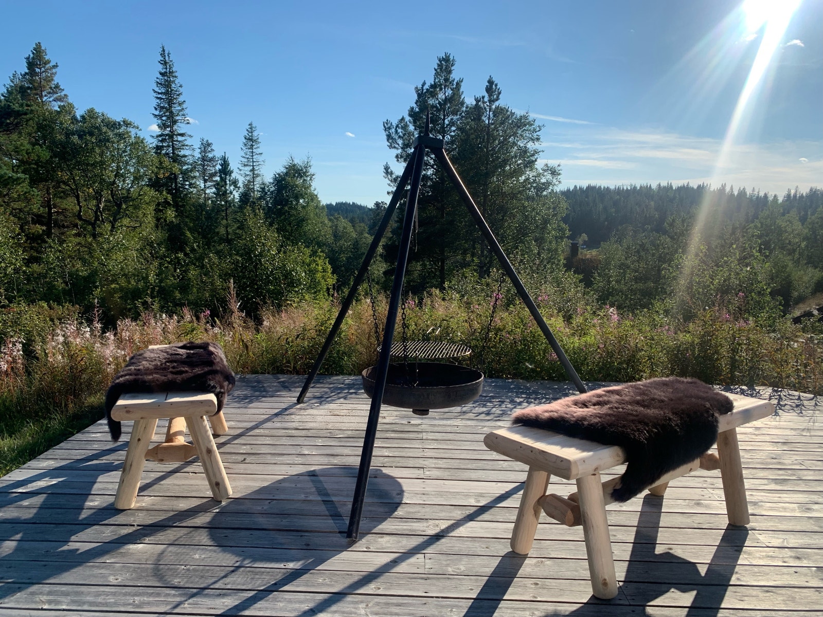 Terrasse med bålpanne Galleribilde