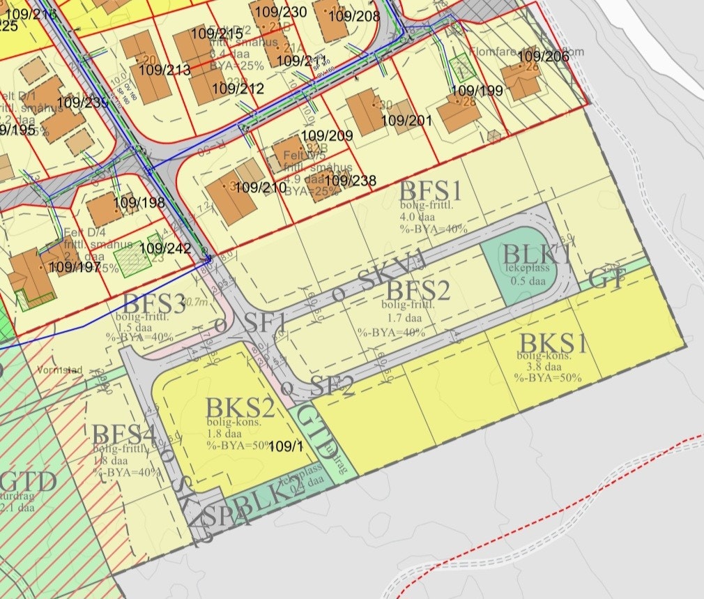 Reguleringsplan inkl. eksist. bebyggelse Galleribilde