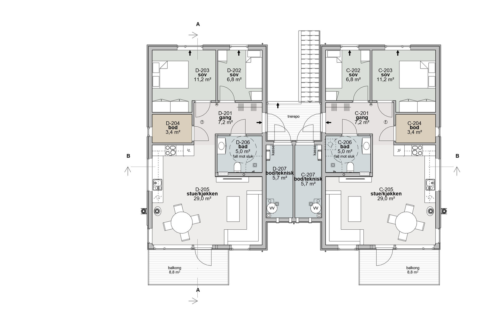 Planløsning 2. etg