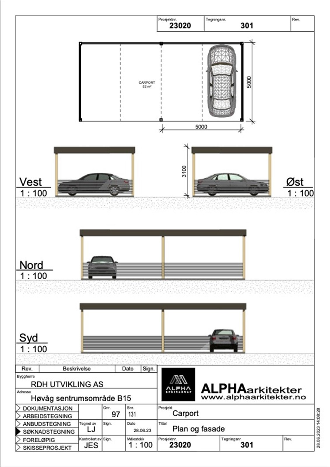 Carport kan kjøpes for kr 79.000,- Galleribilde
