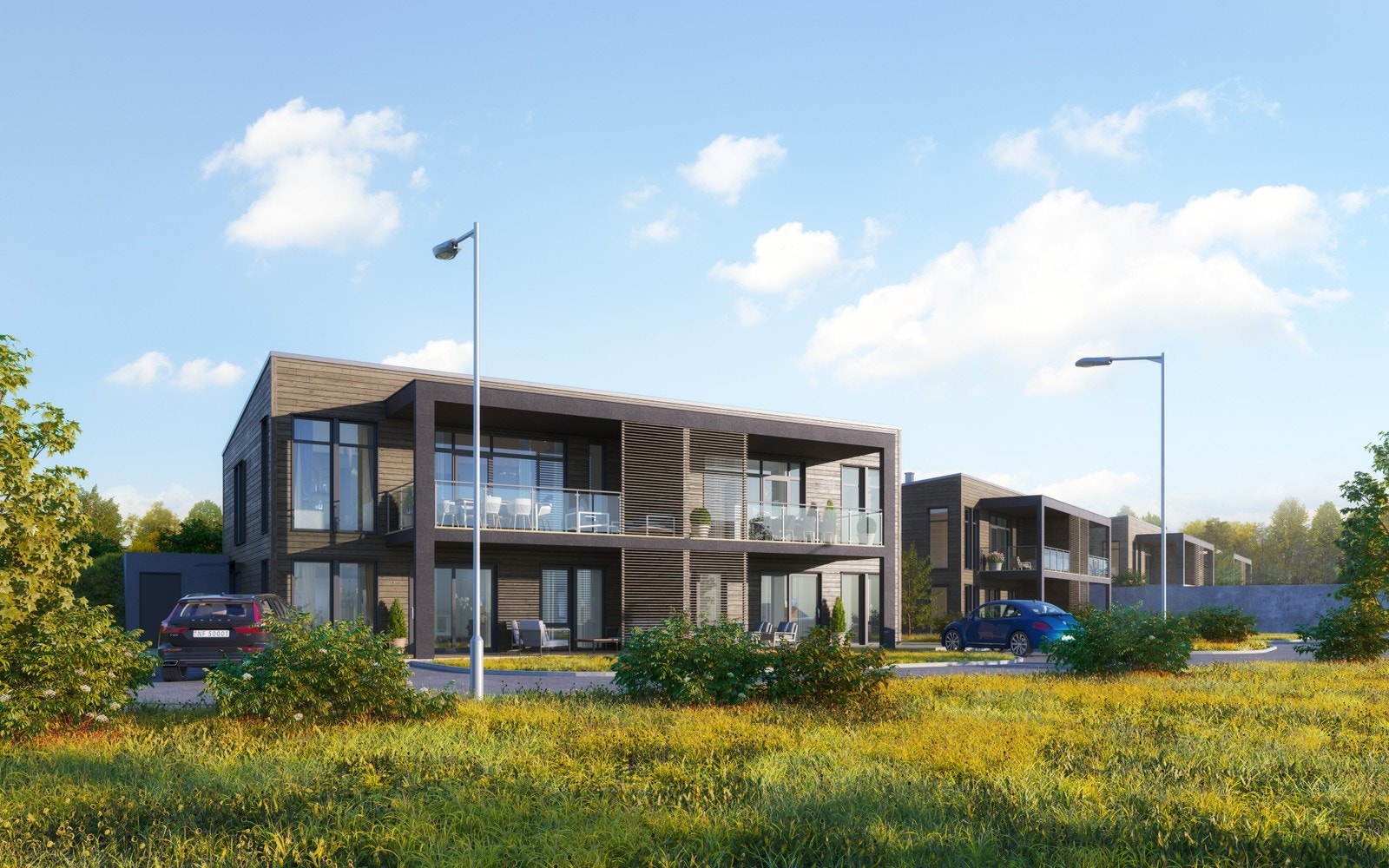 Illustrasjon av firemannsbustaden Galleribilde