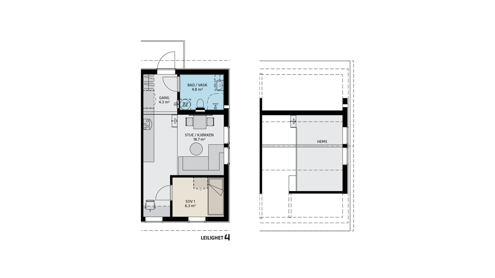 Leilighet 4 - SOLGT Galleribilde