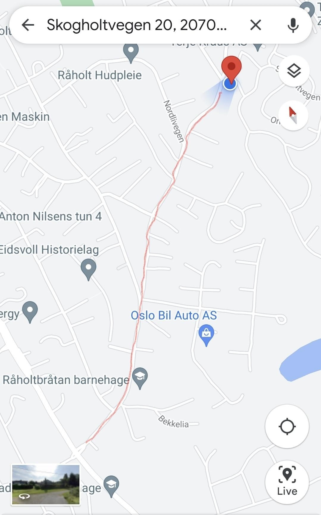 Gang avstand fra Ladderud Busstasjon Galleribilde