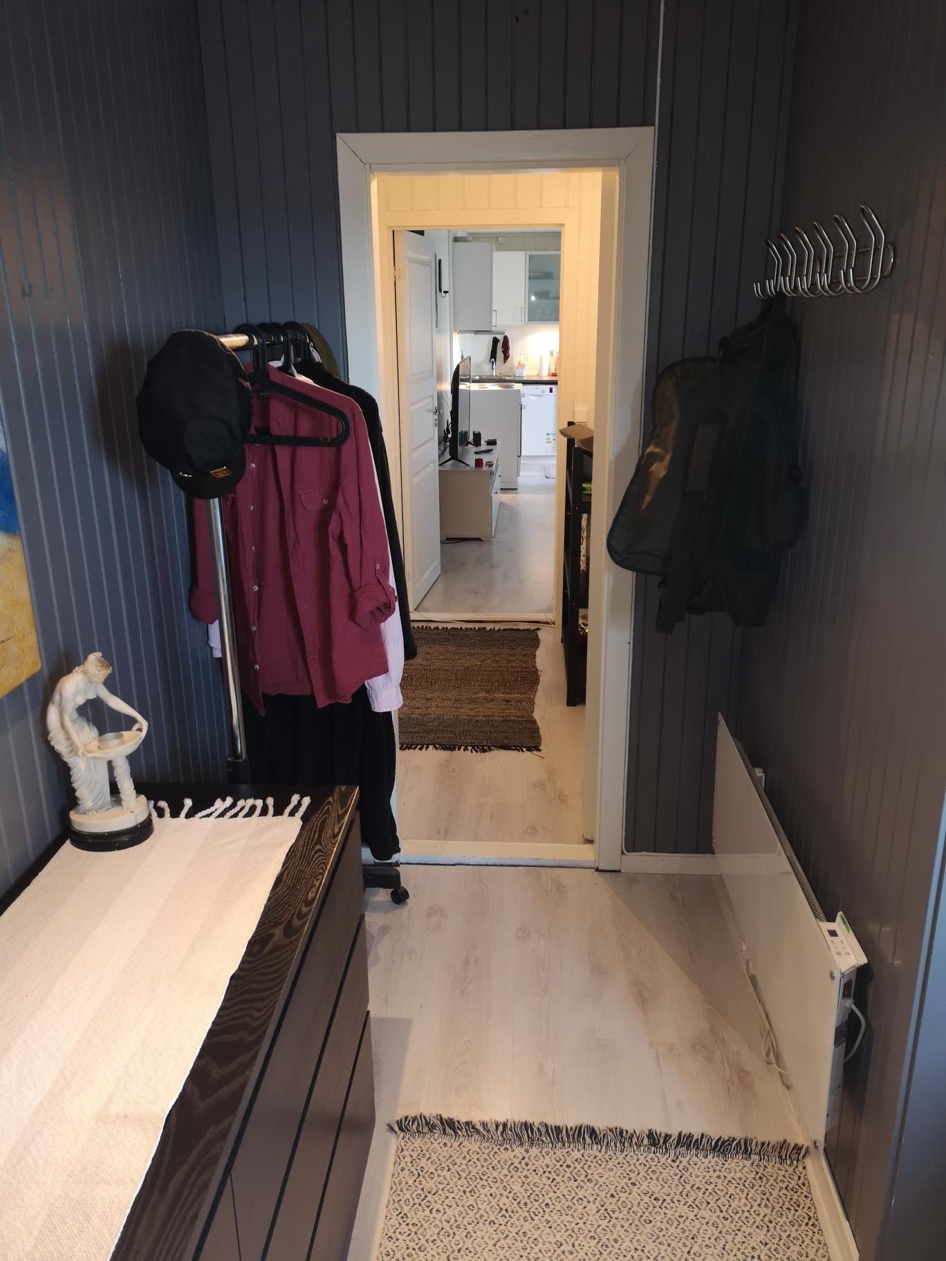 Utsikt fra soverom 1 mot gang og stue. Galleribilde