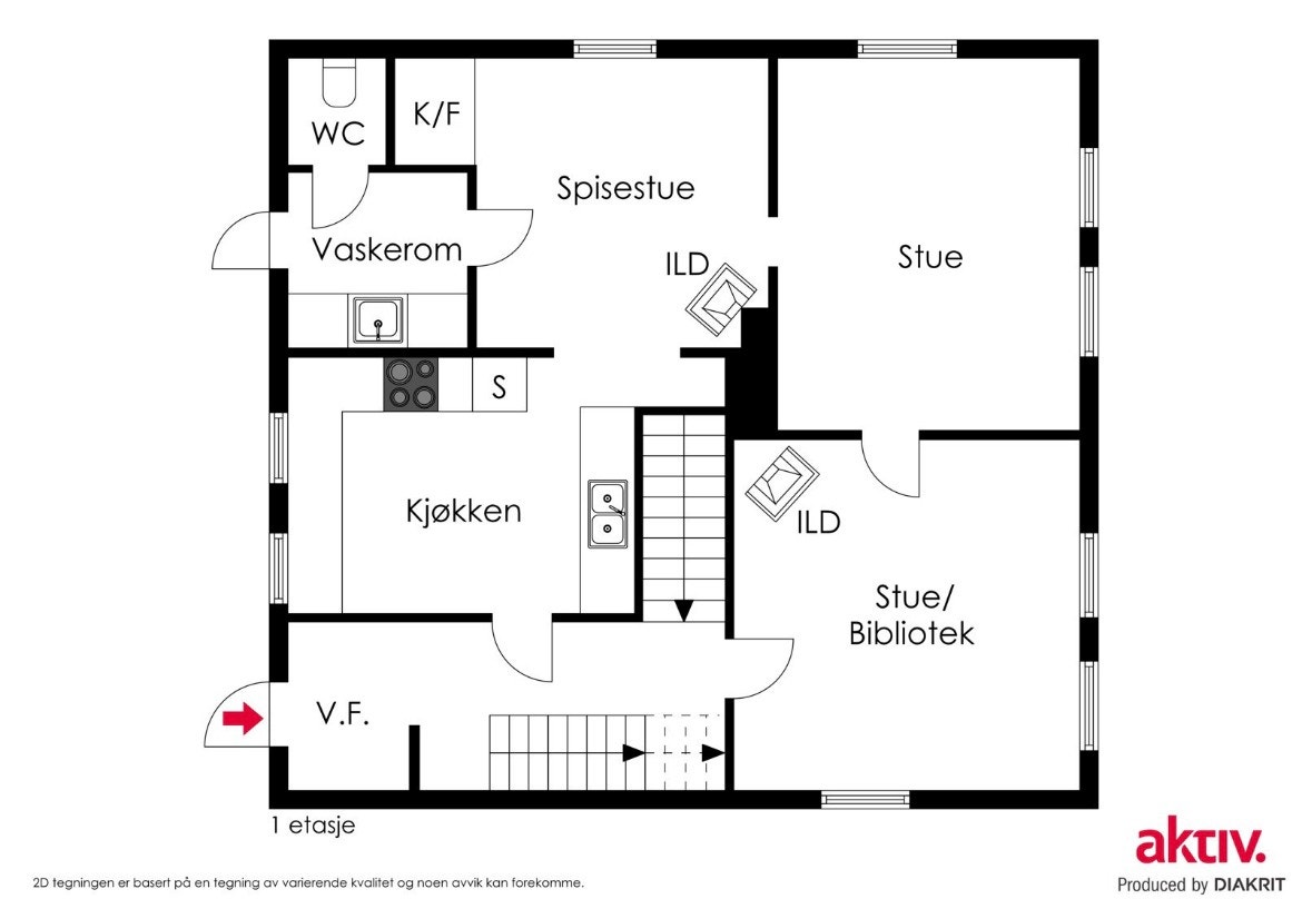 Plantegning 1 etg Galleribilde