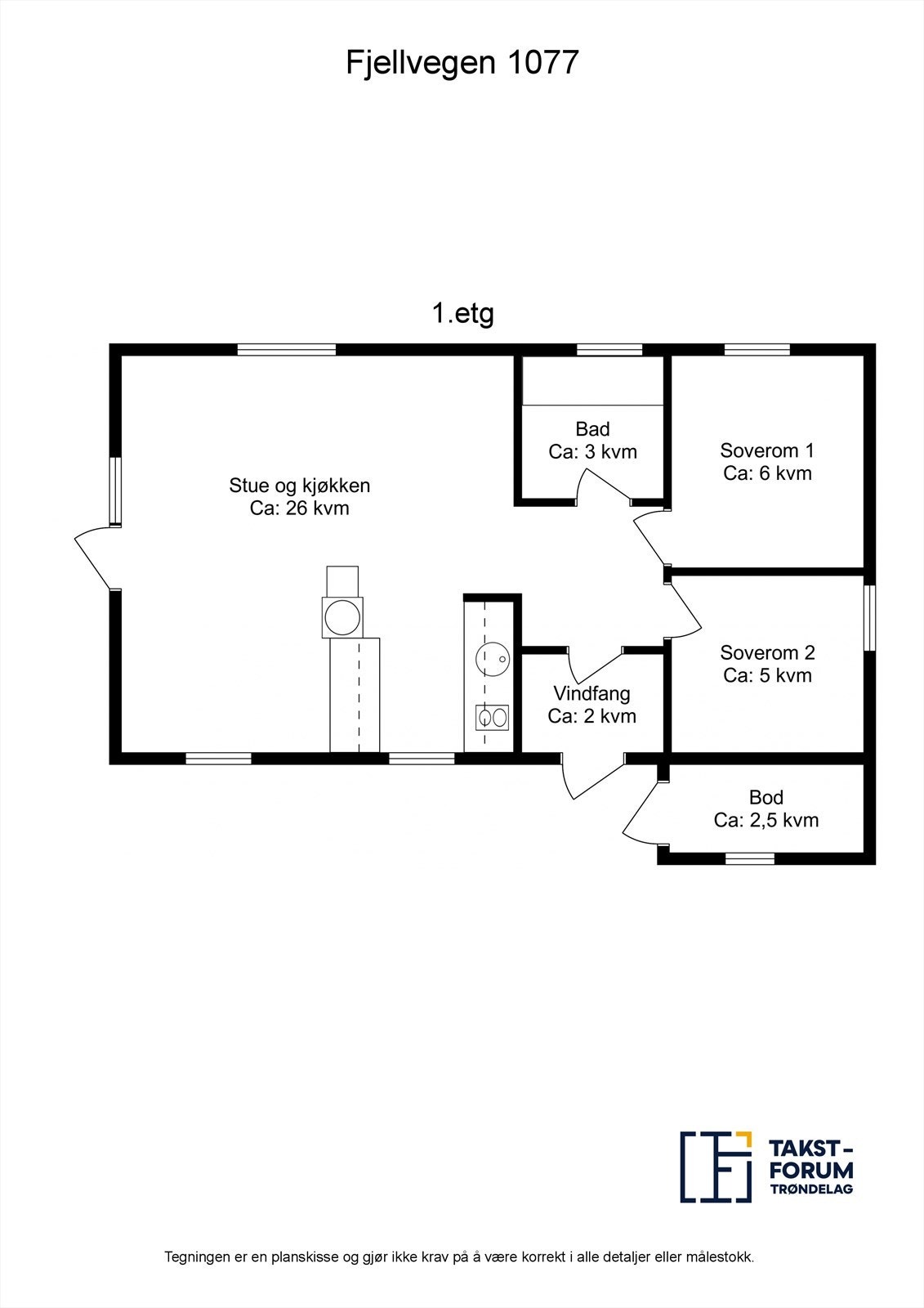 Plantegning over hytta Galleribilde