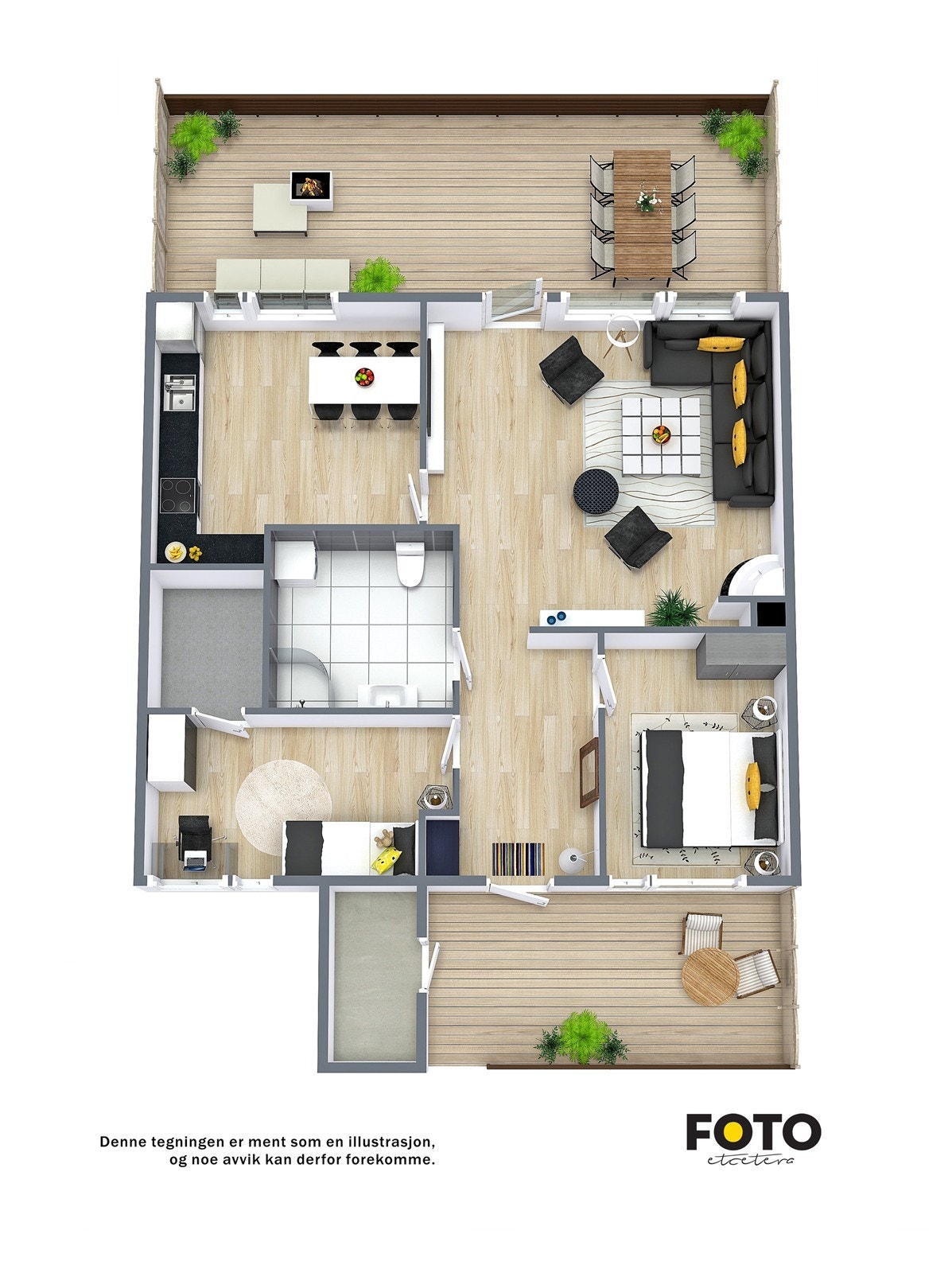 Illustrert planskisse. Galleribilde