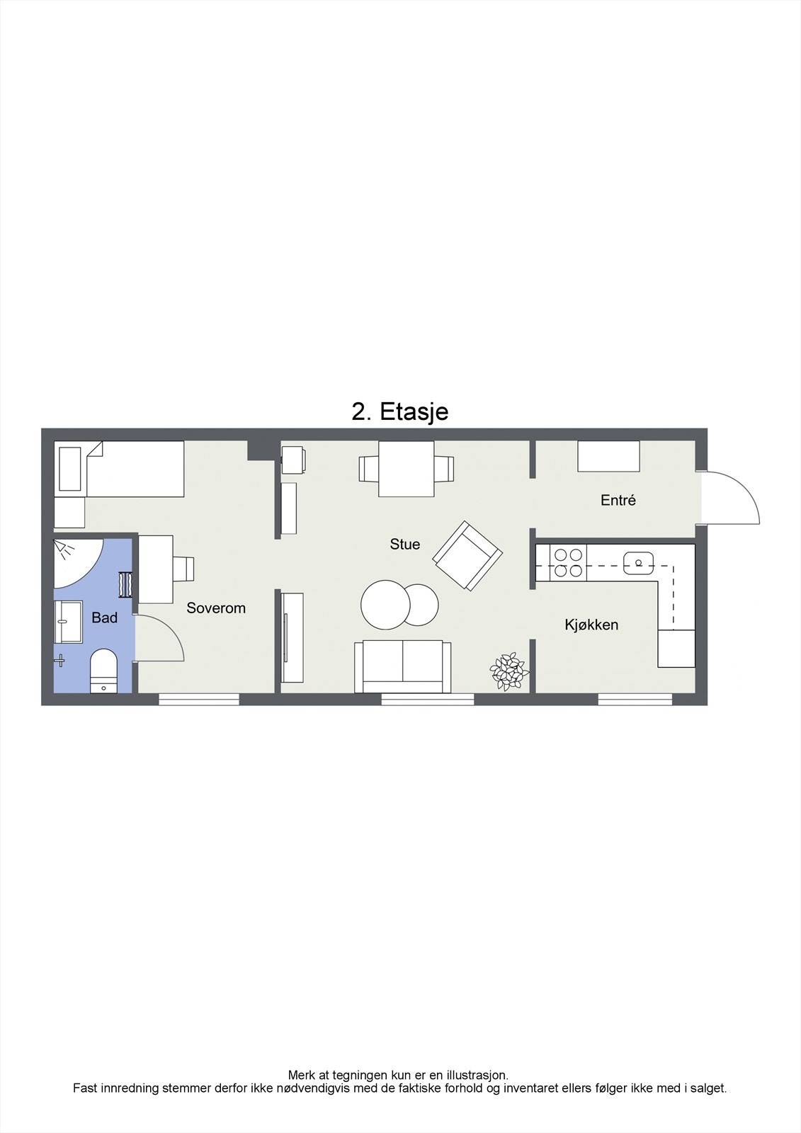 Planskisse over boligen Galleribilde