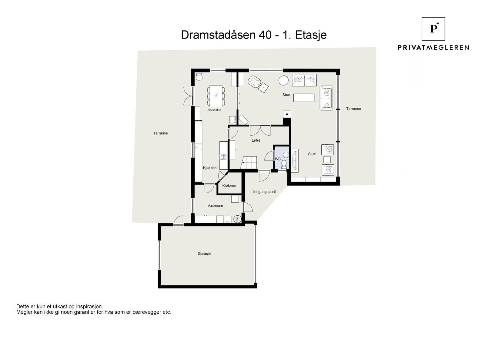 Plantegning 1. etasje. Galleribilde