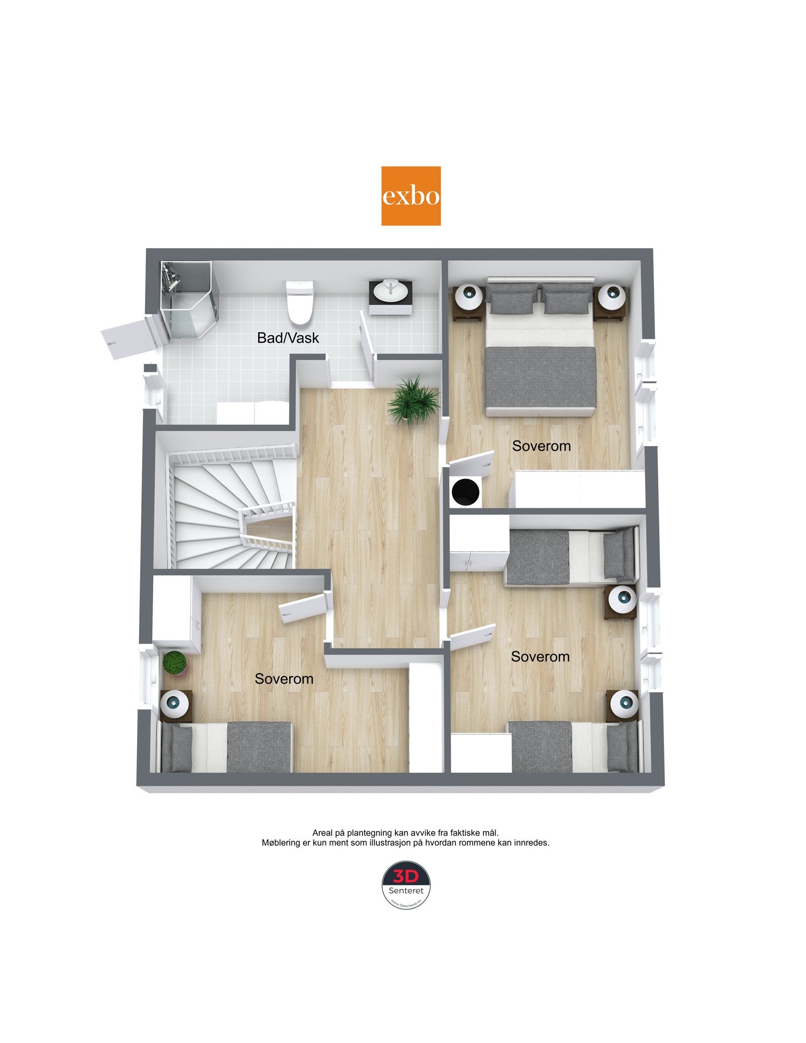 Rosfjordsveien 37B - Planskisse 2 - 3D Floor Plan red Galleribilde