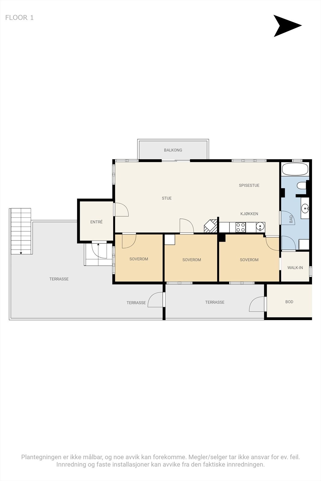 Plantegning 1. etasje Galleribilde