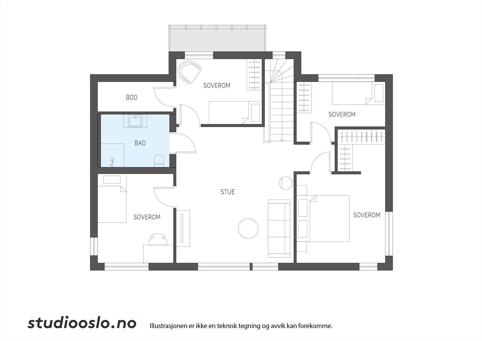 Planløsning 2 etasje Galleribilde
