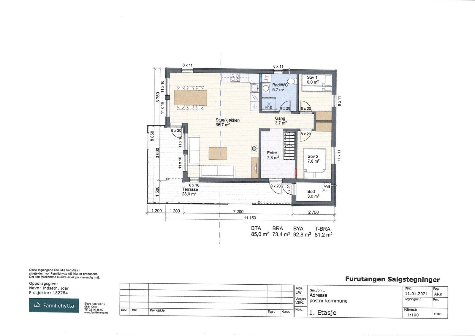 Planskisse hovedplan Galleribilde