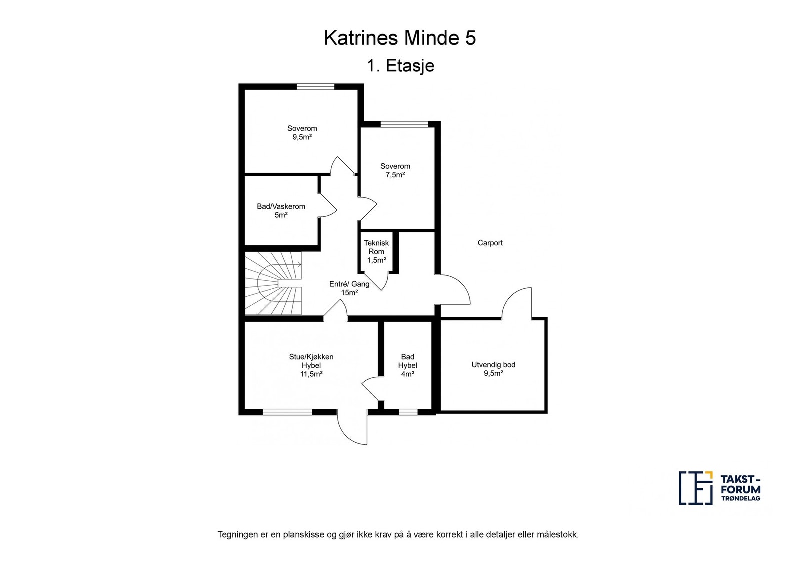 Planskisse 1. etasje. Galleribilde