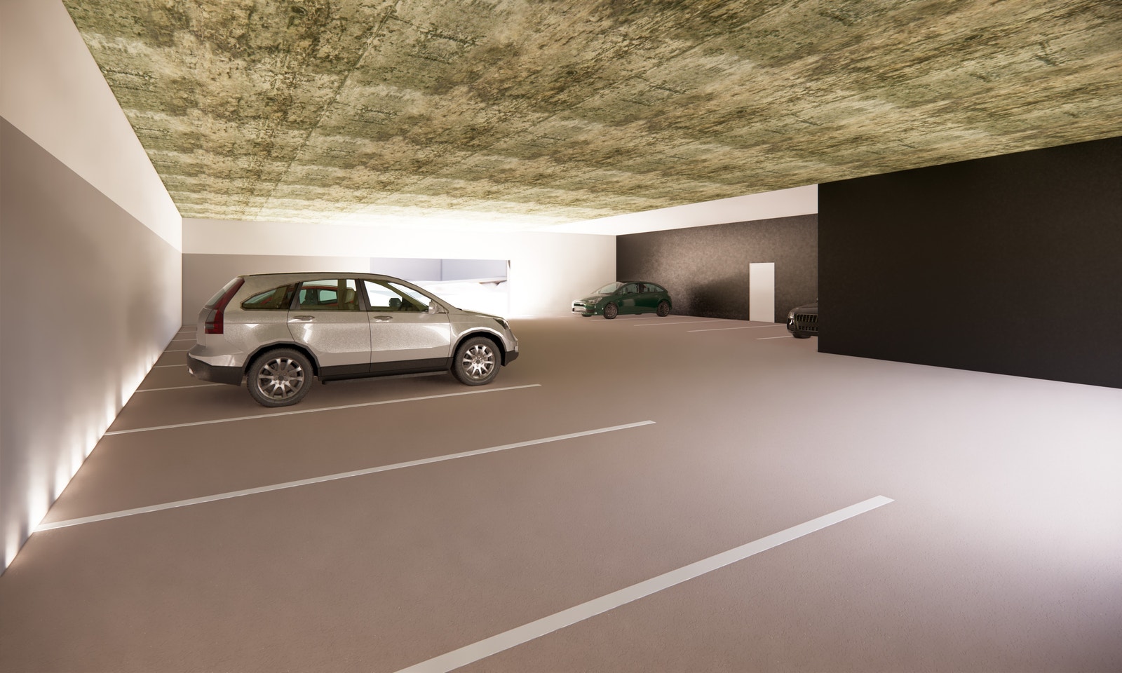 Innvendig parkering i parkeringshus Galleribilde