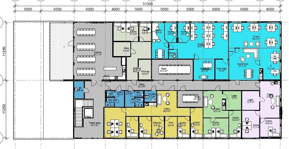 Planløsning 2. etg. Galleribilde