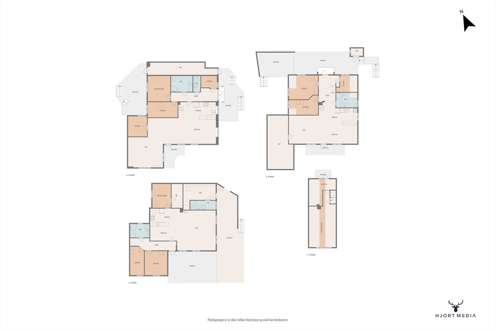 Plantegning alle etasjer Galleribilde