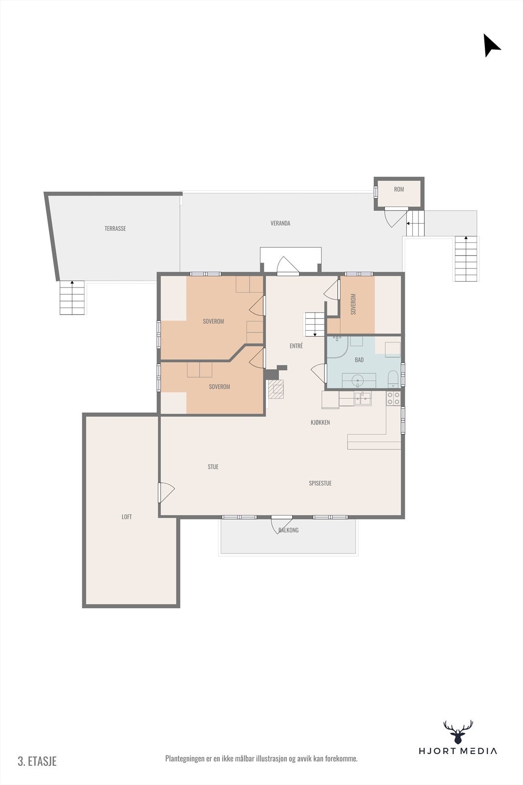 Plantegning 3. etg. Galleribilde