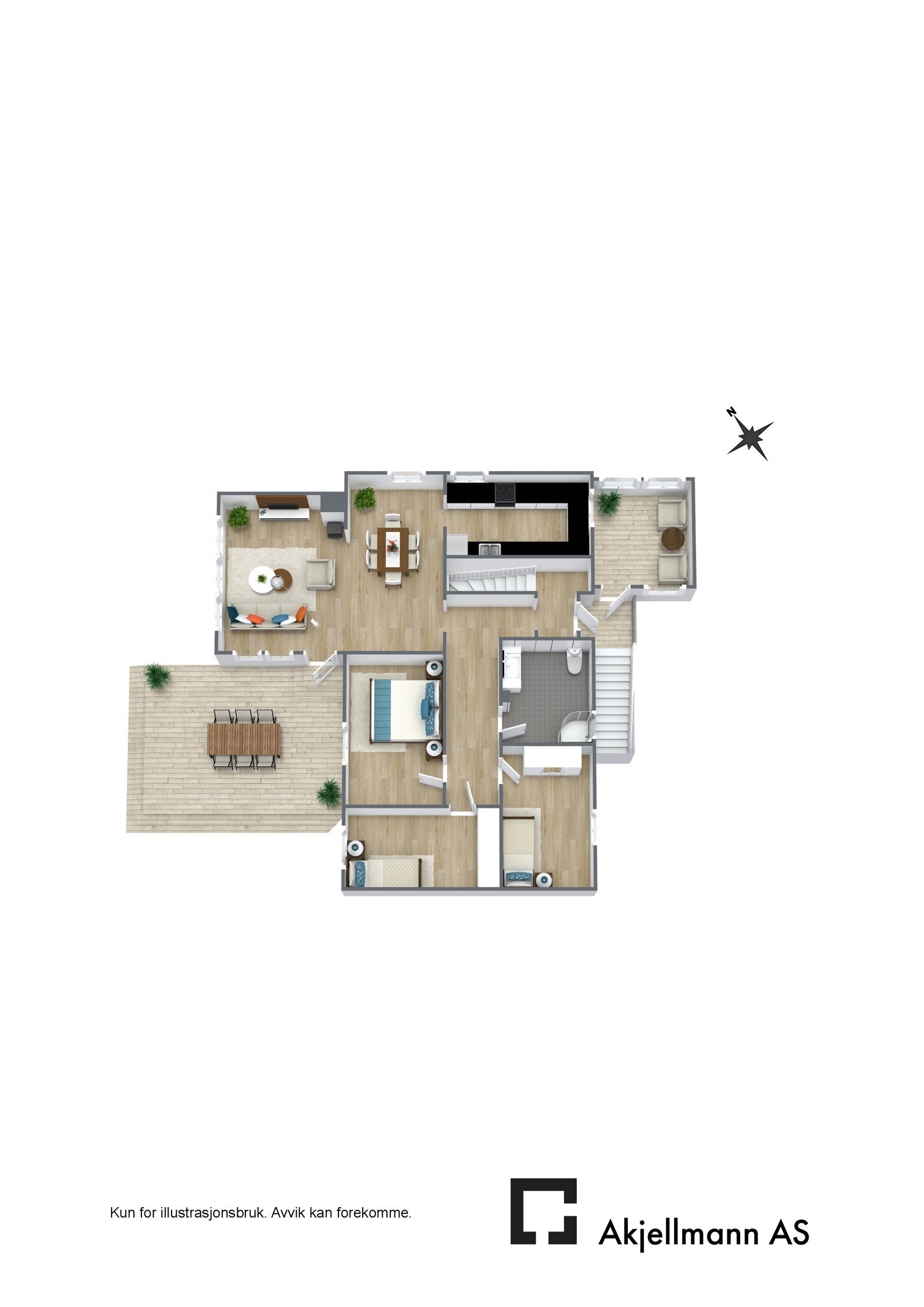 Plantegning 1.etasje - 3D Galleribilde
