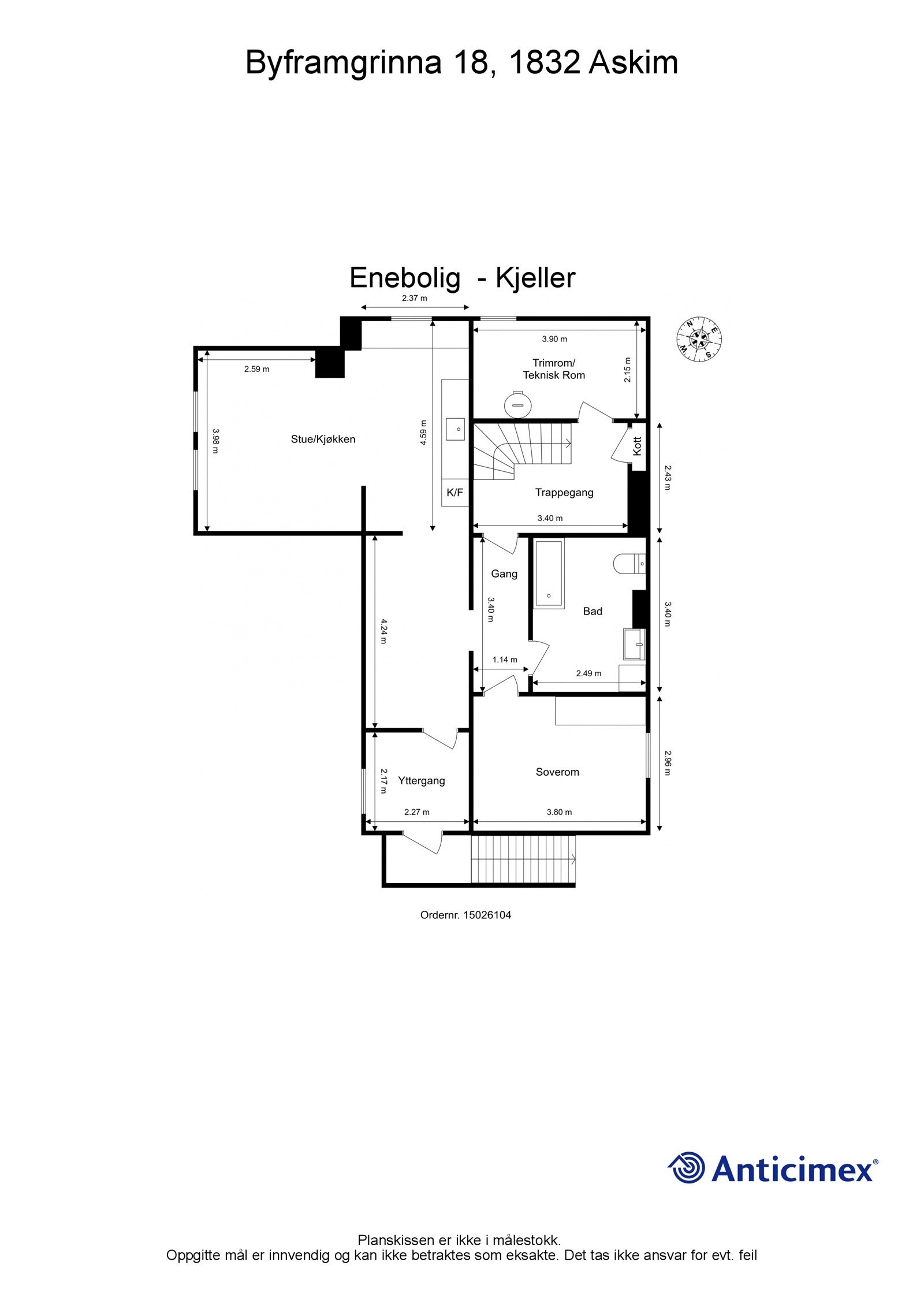 Plantegning kjeller - Målsatt Galleribilde