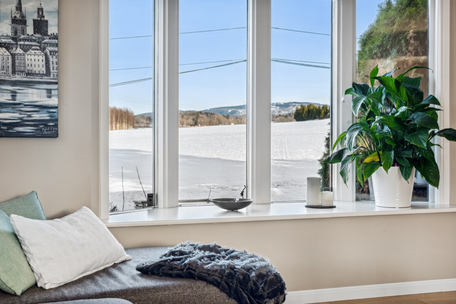 Fra sofakroken er det landlig utsikt. Galleribilde