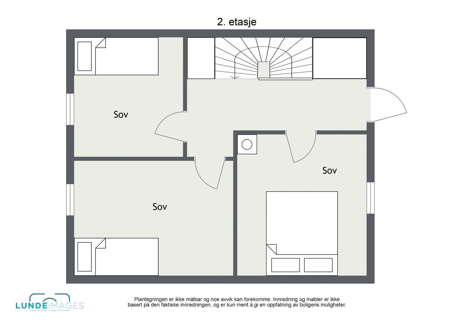 Plantegning 2. etasje/loft - ikke målbar Galleribilde