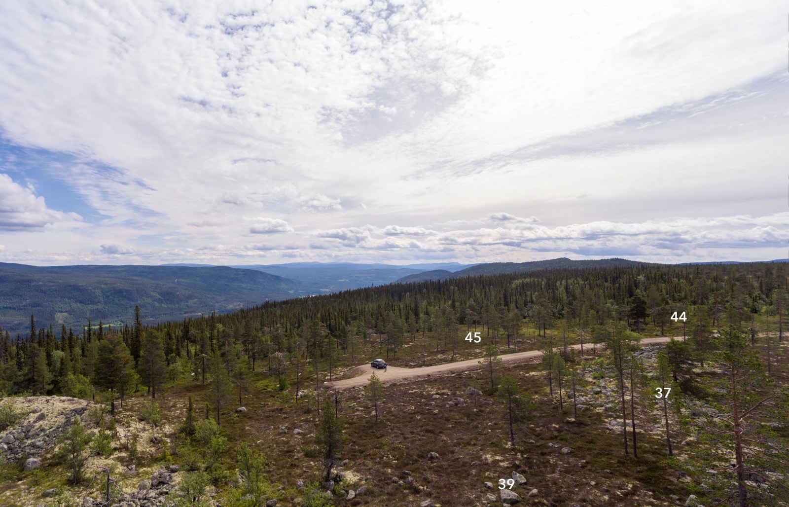 Her ser vi mot et utvalg av tomtene i nordøstlig del av Tryvang Sør Galleribilde
